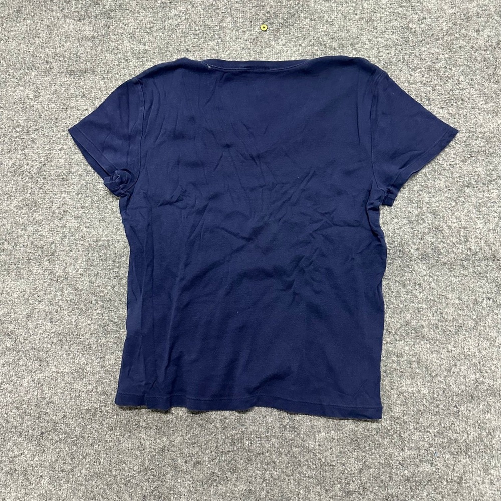 Polo Ralph Lauren T-Shirt Womens Size XL Navy Blue V-Neck Short Sleeve Pony Logo - Picture 2 of 7